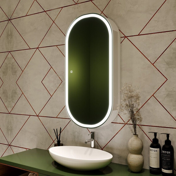 Зеркало-шкаф Art&Max Bari 50 см AM-Bar-500-1000-1D-R-DS-F-White - фото 3