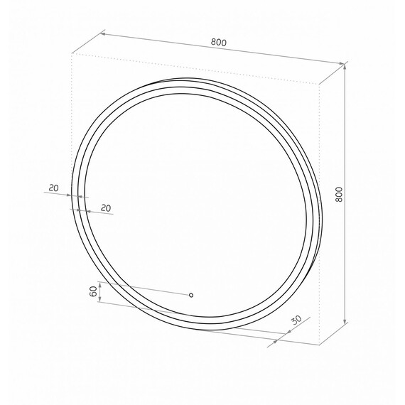 Зеркало Art&Max Livorno 80 см AM-Liv-800-DS-F-Nero, чёрный - фото 8