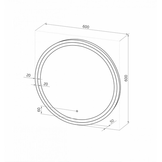 Зеркало Art&Max Livorno 60 см AM-Liv-600-DS-F-Nero, чёрный - фото 8