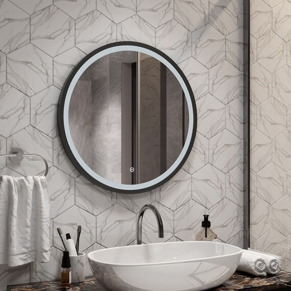 Зеркало Art&Max Livorno 60 см AM-Liv-600-DS-F-Nero, чёрный - фото 7