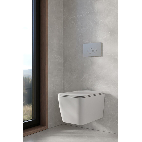 Унитаз подвесной безободковый Boheme Zen 967-SET-MW с тонкой крышкой микролифт, белый матовый - фото 2