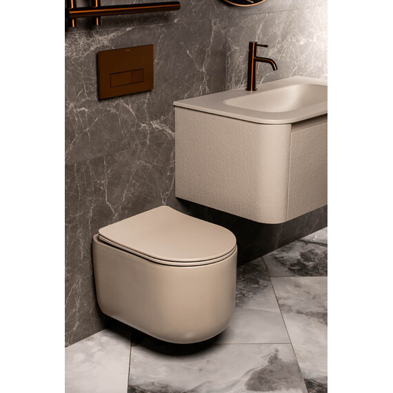 Унитаз подвесной безободковый Boheme FLOW 969-SET-D с тонкой крышкой микролифт (система смыва Торнадо) daphne - фото 4