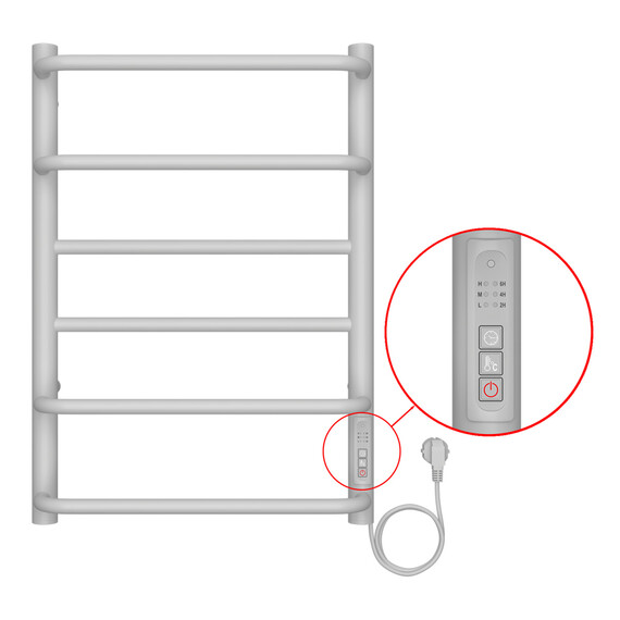 Полотенцесушитель электрический Azario Milan П6 400x600 мм AZ90846W - фото 4