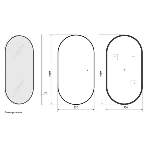 Зеркало Art&Max Torino 55 см AM-Tor-550-1050-DS-Gold, золото - фото 9