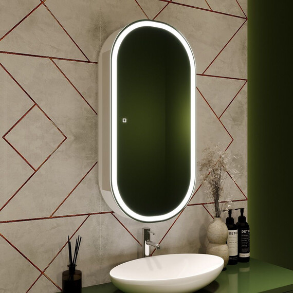 Зеркало-шкаф Art&Max Bari 50 см AM-Bar-500-1000-1D-R-DS-F-White - фото 4