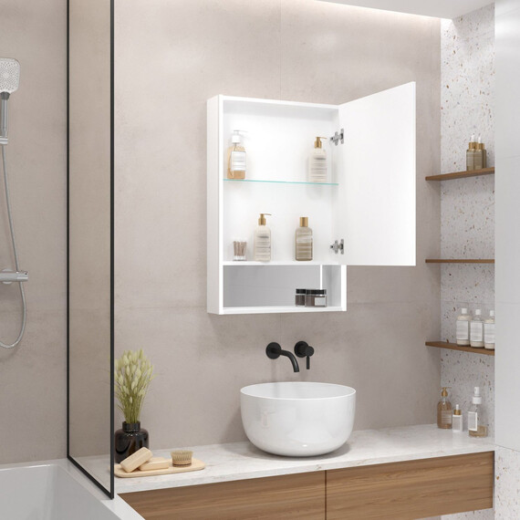 Зеркало-шкаф Art&Max Foggia 60 см AM-Fog-600-800-1D-R-DS-F-White - фото 6