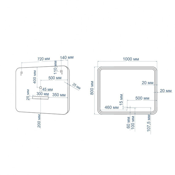 Зеркало Art&Max Genova 100 см AM-Gen-1000-800-DS-F-White - фото 9