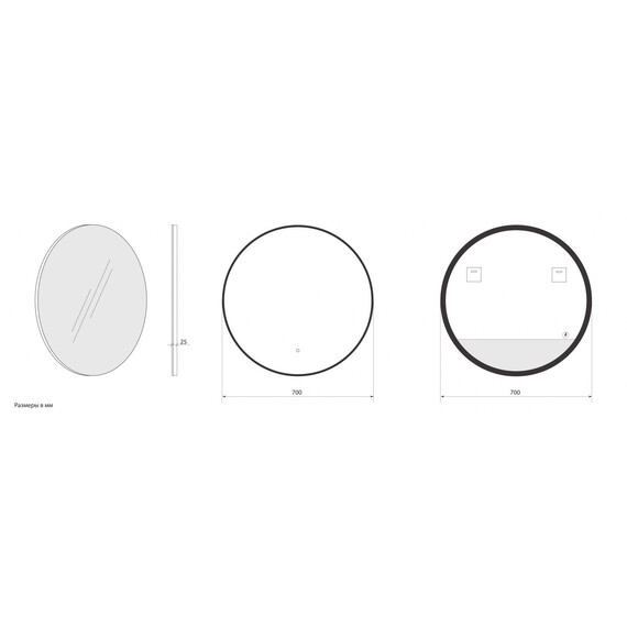 Зеркало Art&Max Sanremo 70 см AM-San-700-DS-F-Nero, чёрный - фото 9