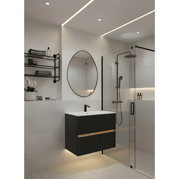 Зеркало Art&Max Como 70 см AM-Com-700-1000-DS-F-Nero, чёрный - фото 3