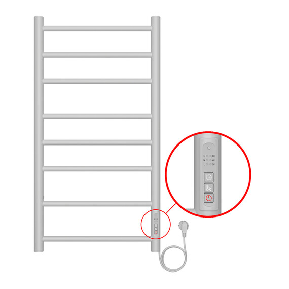 Полотенцесушитель электрический Azario Parma П8 400x800 мм AZ10848W - фото 4
