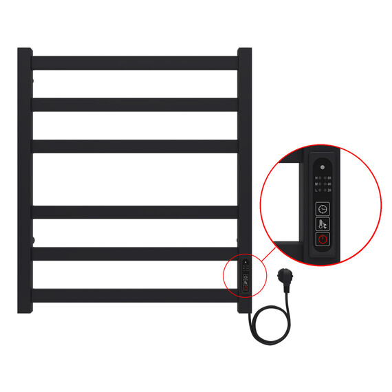 Полотенцесушитель электрический Azario Palermo П6 500x600 мм AZ83856B - фото 4