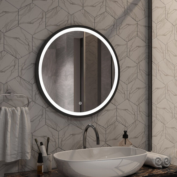 Зеркало Art&Max Livorno 80 см AM-Liv-800-DS-F-Nero, чёрный - фото 6