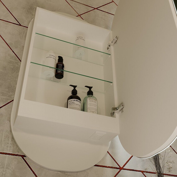 Зеркало-шкаф Art&Max Bari 50 см AM-Bar-500-1000-1D-R-DS-F-White - фото 6