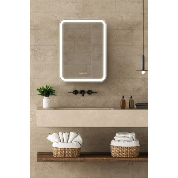 Зеркало-шкаф Art&Max Platino 60 см AM-Pla-600-800-1D-R-DS-FC-H-T-Grey, антрацит - фото 2