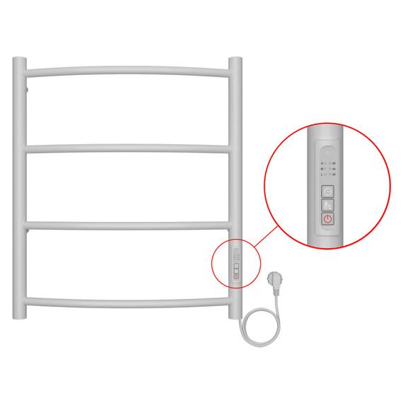 Полотенцесушитель электрический Azario Verona П4 500x600 мм AZ04856W - фото 4