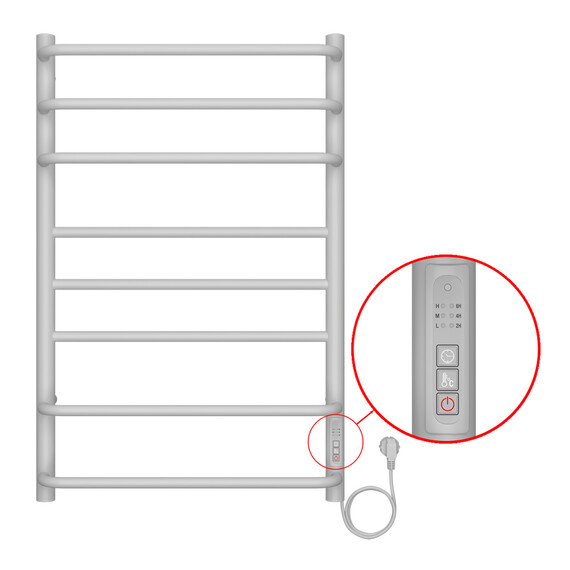 Полотенцесушитель электрический Azario Milan П8 500x800 мм AZ90858W - фото 4