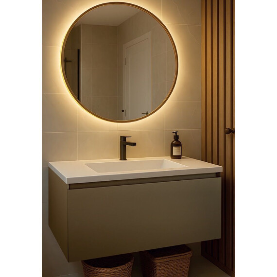 Зеркало Art&Max Asti 80 см AM-Ast-800-DS-FNC-Gold, золото - фото 8