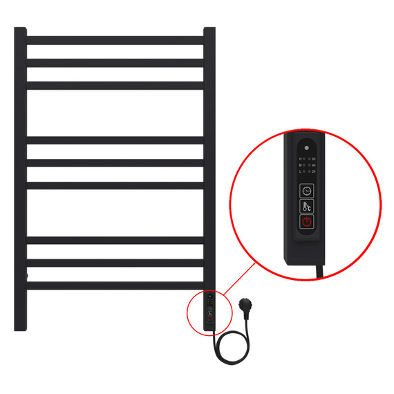 Полотенцесушитель электрический Azario Ancona П9 500x800 мм AZ71858B - фото 4