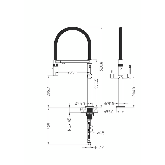 Смеситель для кухни Boheme Kitchen 115-BRB, брашированная бронза - фото 2