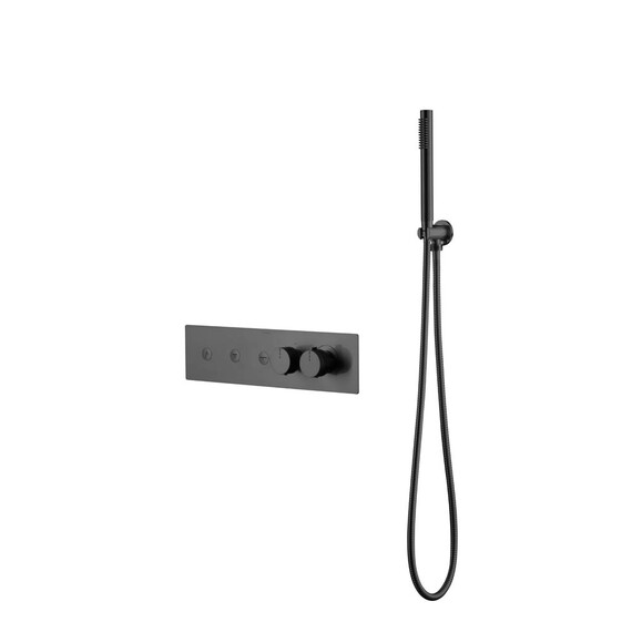 Душевая система для душа с термостатом Boheme Fusion 131-SYS-GM (со скрытой частью) графит - фото 