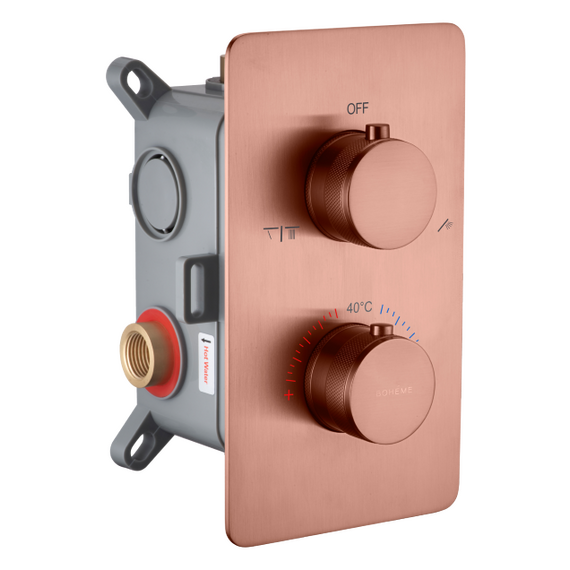 Термостат для душа Boheme Сell 134-2-CB (со скрытой частью) брашированная медь - фото 