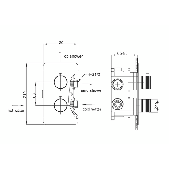 Термостат для душа Boheme Сell 134-2-MW (со скрытой частью) белый матовый - фото 4