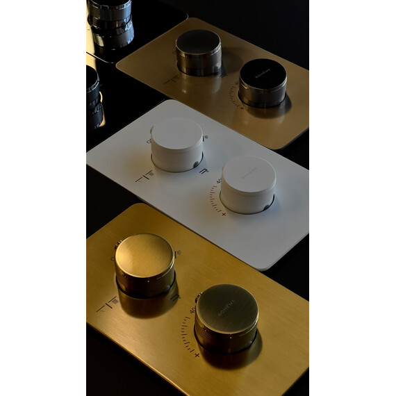 Термостат для ванны Boheme Сell 134-3-MG (со скрытой частью) золото матовое - фото 3