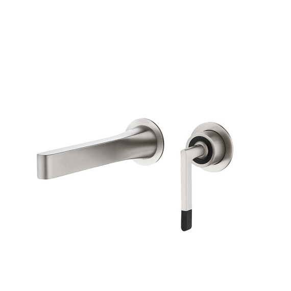 Смеситель для раковины настенный Boheme Duo 165-NB (со скрытой частью) никель - фото 