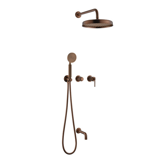 Душевая система для ванны Boheme Eterna 174-2-BRB (со скрытой частью) бронза брашированная - фото 