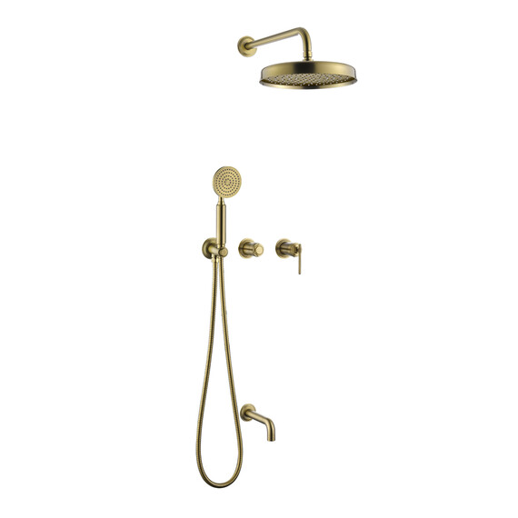 Душевая система для ванны Boheme Eterna 174-2-MG (со скрытой частью) золото матовое - фото 