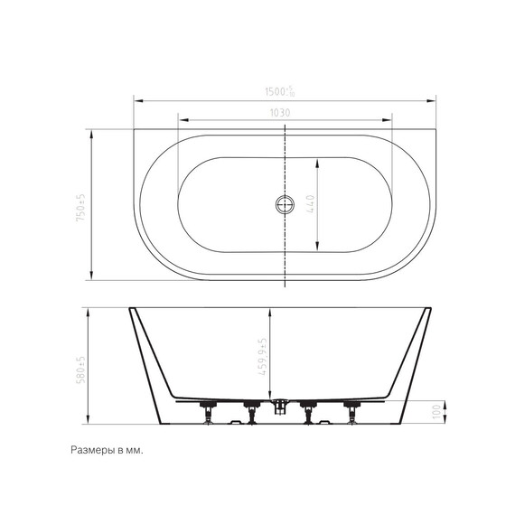 Ванна отдельностоящая Art&Max Modica 150x75 см AM-MODICA-1500-750 - фото 5