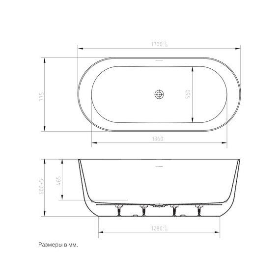 Ванна отдельностоящая Art&Max Genova 170x77 см AM-GENOVA-1700-770 - фото 9
