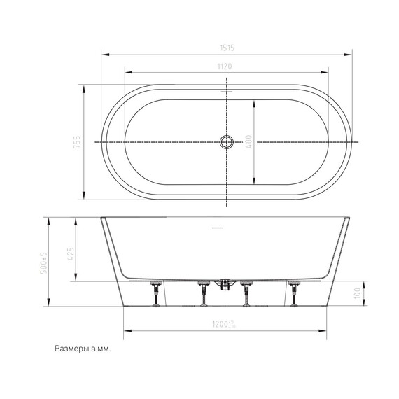 Ванна отдельностоящая Art&Max Torino 150x75 см AM-TORINO-1520-750 - фото 7
