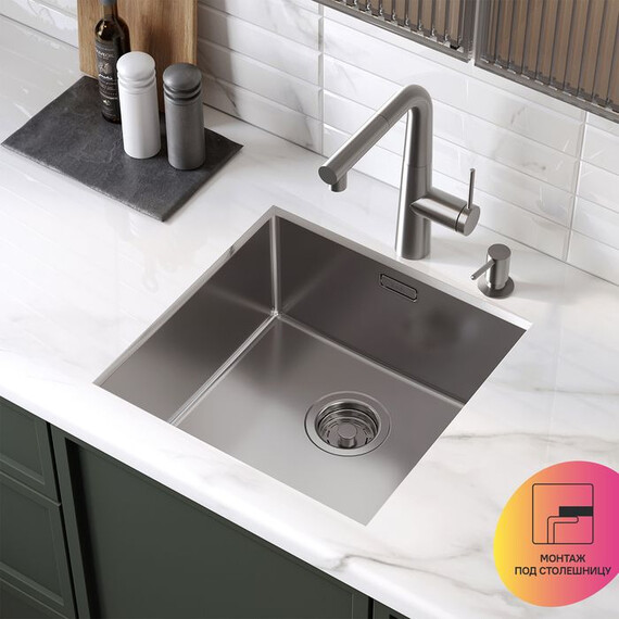 Кухонная мойка Iddis Prime PRI44S0i77 1 мм, сатин - фото 9