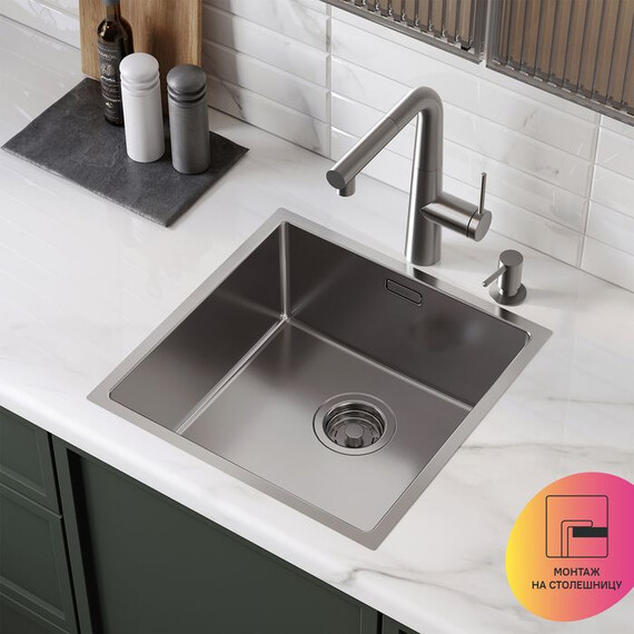 Кухонная мойка Iddis Prime PRI44S0i77 1 мм, сатин - фото 4