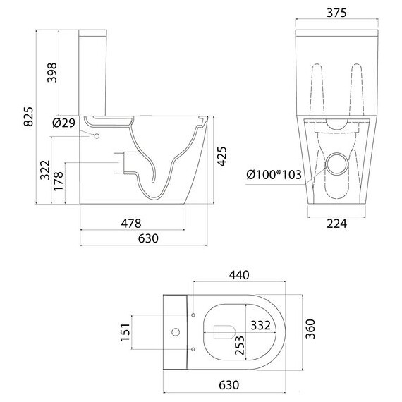 Унитаз-компакт безободковый Iddis Slide SLIRDSEi24 с крышкой микролифт (система смыва Торнадо) - фото 14