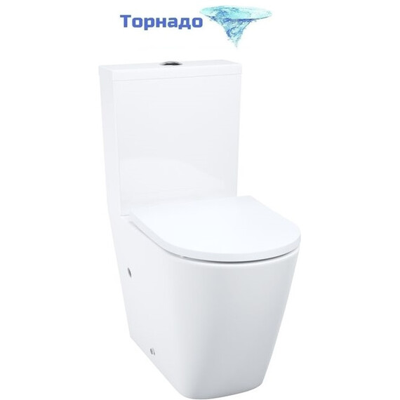 Унитаз-компакт безободковый Iddis Slide SLIRDSEi24 с крышкой микролифт (система смыва Торнадо) - фото 