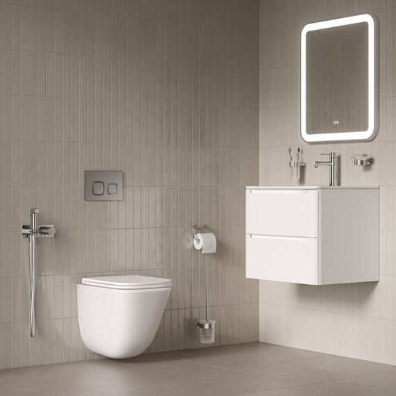 Унитаз подвесной безободковый Iddis Torr TOQFDSEi25 с тонкой крышкой микролифт (система смыва Торнадо) - фото 8