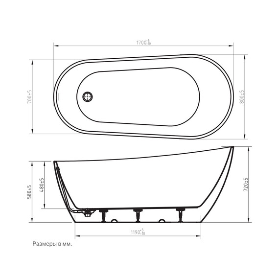 Ванна отдельностоящая Art&Max Tito 170x80 см AM-TITO-1700-780 - фото 6
