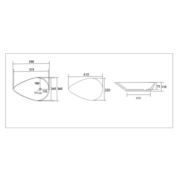 Раковина-чаша Abber Bequem 59 см AC2117 - фото 8