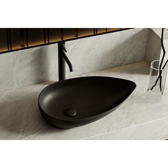 Раковина-чаша Abber Bequem 59 см AC2117MB, чёрный матовый - фото 7