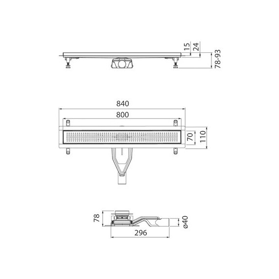 Трап Iddis Perfex 80 см 975B8GM20DZ, графит матовый - фото 14