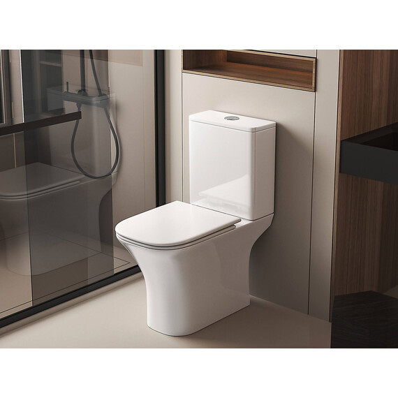 Унитаз-компакт безободковый Aquatek Optima T Square AQ4421-00 с ультратонкой крышкой микролифт (система смыва Торнадо) - фото 7