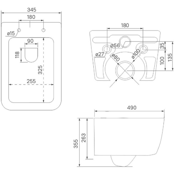 Инсталляция с подвесным безободковым унитазом комплект: Iddis Basic BASBR03i73 сиденье микролифт, крепление, кнопка смыва белая - фото 11