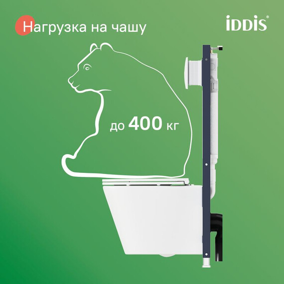 Инсталляция с подвесным безободковым унитазом комплект: Iddis Basic BASC030i73 сиденье микролифт, крепление, кнопка смыва белая - фото 14