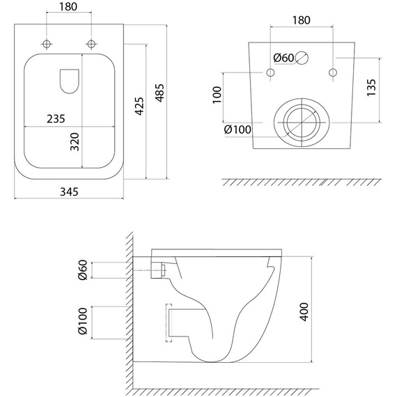 Инсталляция с подвесным безободковым унитазом комплект: Iddis Basic BASTQ01i73 сиденье микролифт, крепление, кнопка смыва хром (система смыва Торнадо) - фото 2