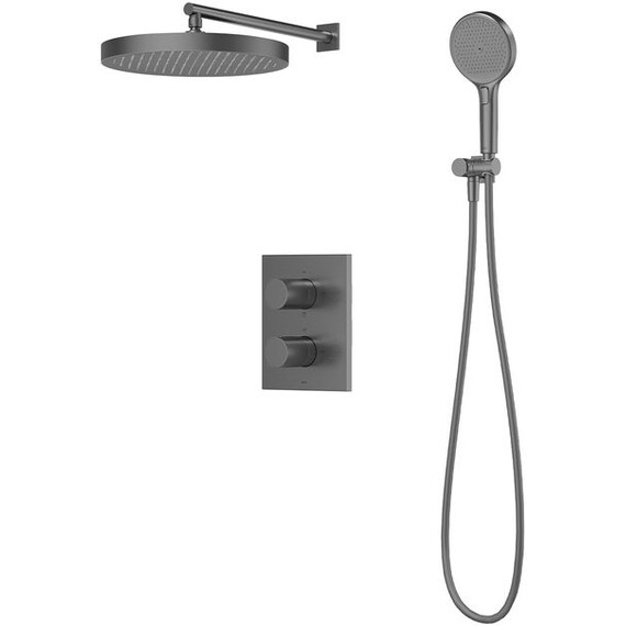 Душевая система для ванны с термостатом Iddis Duna DUNGM0Ti67P, графит матовый - фото 