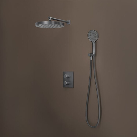 Душевая система для душа с термостатом Iddis Duna DUNGM0Ti67, графит матовый - фото 3