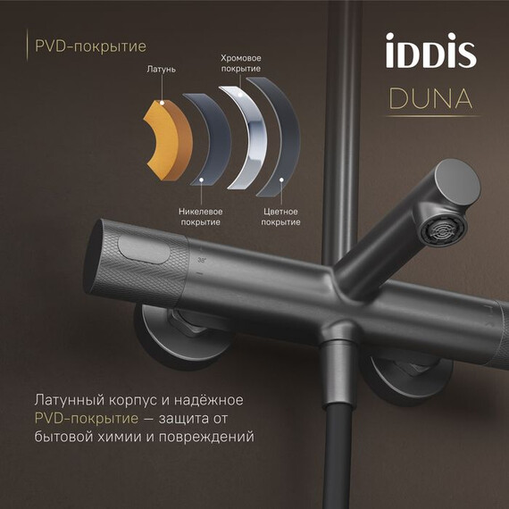 Душевая стойка Iddis Duna DUNGMSTi06, графит матовый - фото 16
