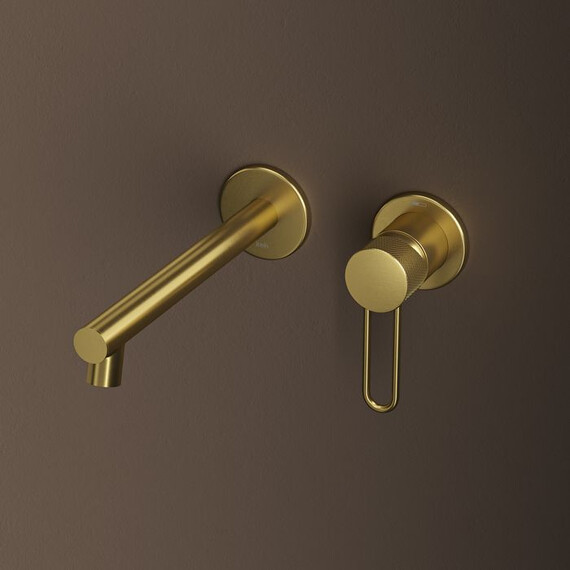 Смеситель для раковины настенный Iddis Duna DUNMG00i65, золото матовое - фото 2